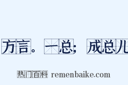 方言。一总;成总儿是什么意思的图片